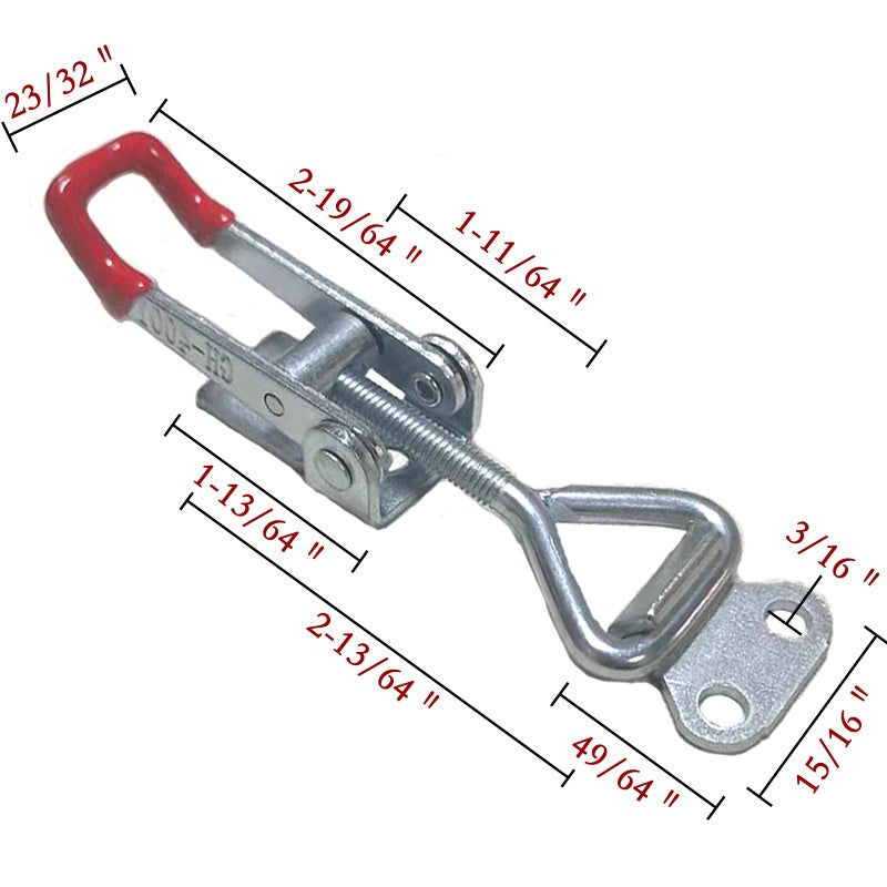 Accessbuy Toggle Clamp Latch 4001 Style,150Kg 330Lbs Holding Capacity Toggle Latch Clamp,Adjustable Pull Action Latches Hardware for Smoker lid,ToolBox Case Trunk and More (4.13 inch) - Image 2